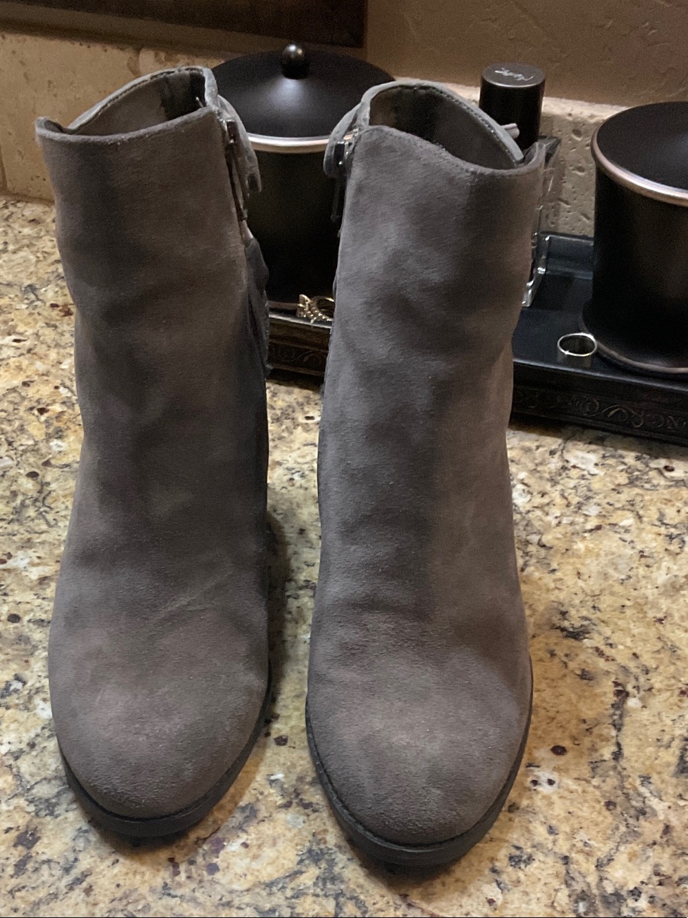 Gianni Bini Gray Suede Ankle Boots